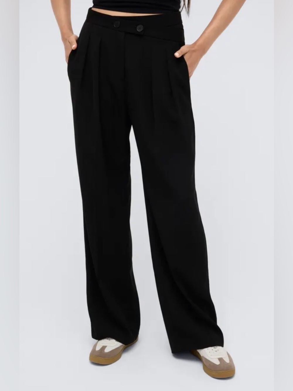 Kenneth Cole Black Straight-Leg Dress Pants
